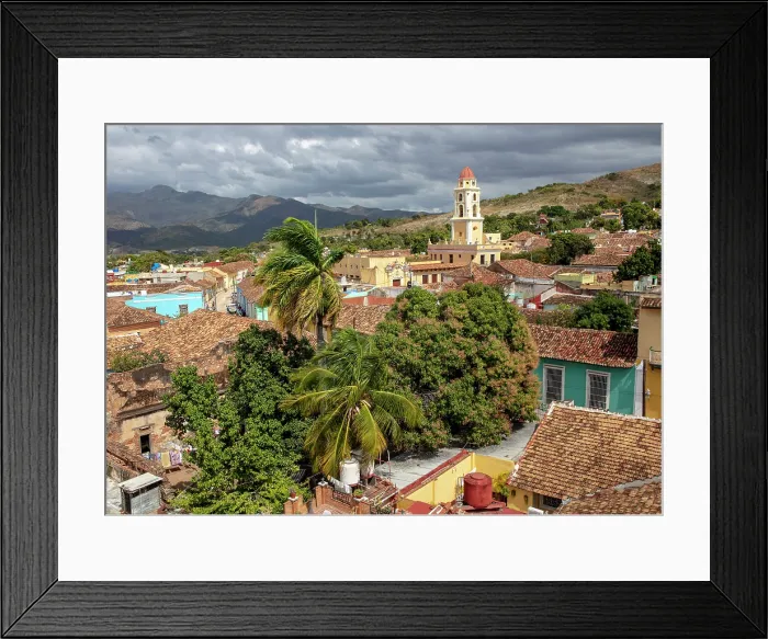 Framed Print : Elevated view of the old sugar town of Trinidad, with San Francisco Convent Church Tower, Trinidad, Sancti Spiritus Province, Cuba Framed Print : Elevated view of the old sugar town of Trinidad, with San Francisco Convent Church Tower, Trinidad, Sancti Spiritus Province, Cuba