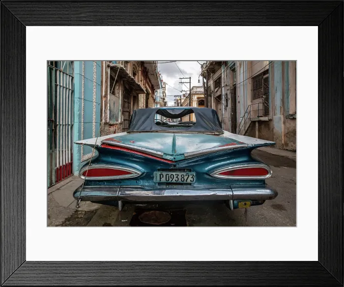 Framed Print : Rear of old American car, Havana, Cuba