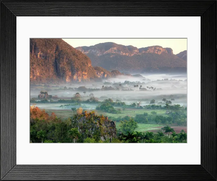 Framed Print : Mist driftng through the Vinales Valley at dawn, Vinales, Pinar del Rio Province, Cuba Framed Print : Mist driftng through the Vinales Valley at dawn, Vinales, Pinar del Rio Province, Cuba