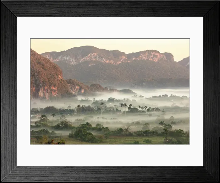 Framed Print : Mist driftng through the Vinales Valley at dawn, Vinales, Pinar del Rio Province, Cuba Framed Print : Mist driftng through the Vinales Valley at dawn, Vinales, Pinar del Rio Province, Cuba