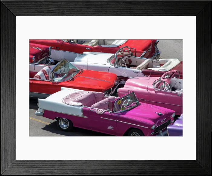 Framed Print : Restored classic American cars waiting to take tourists on city tour, Centro Habana, Havana, Cuba Framed Print : Restored classic American cars waiting to take tourists on city tour, Centro Habana, Havana, Cuba