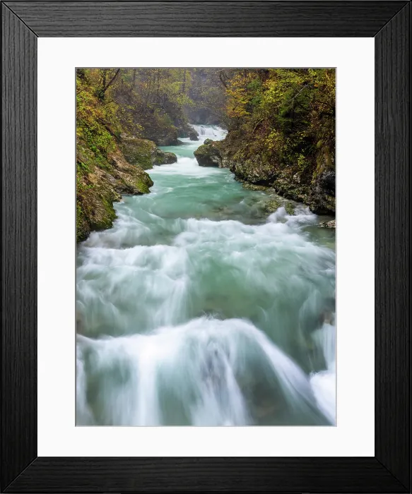Framed Print : Vintgar Gorge and Radovna River in Autumn, near Bled, Slovenia Framed Print : Vintgar Gorge and Radovna River in Autumn, near Bled, Slovenia