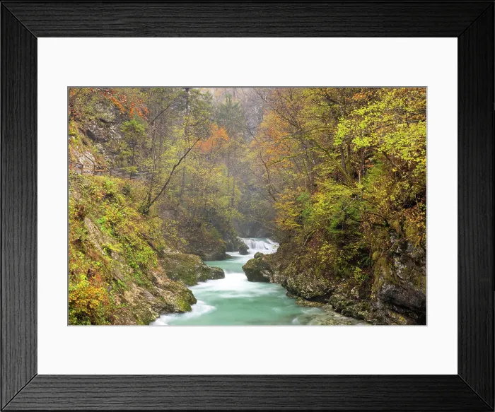 Framed Print : Vintgar Gorge and Radovna River in Autumn, near Bled, Slovenia Framed Print : Vintgar Gorge and Radovna River in Autumn, near Bled, Slovenia