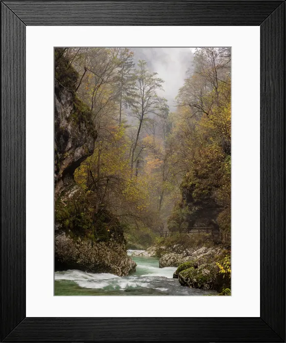 Framed Print : Vintgar Gorge and Radovna River in Autumn, near Bled, Slovenia Framed Print : Vintgar Gorge and Radovna River in Autumn, near Bled, Slovenia