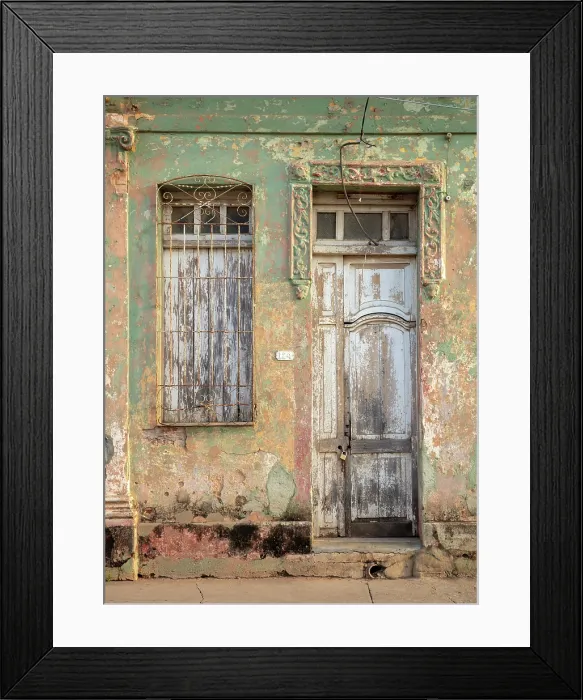 Framed Print : Door and window of old house, Trinidad, Sancti Spritus Province, Cuba Framed Print : Door and window of old house, Trinidad, Sancti Spritus Province, Cuba