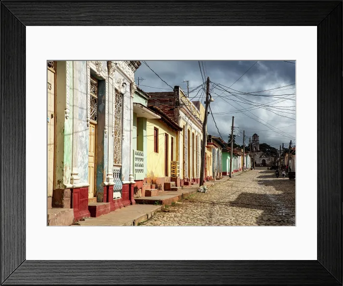 Framed Print : Colourful colonial houses on a cobbled street in the historic centre of Trinidad, Sancti Spiritus Province, Cuba Framed Print : Colourful colonial houses on a cobbled street in the historic centre of Trinidad, Sancti Spiritus Province, Cuba