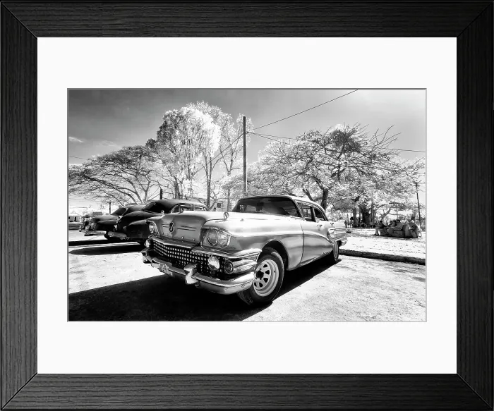 Framed Print : Classic American car in infrared, Vinales, Cuba Framed Print : Classic American car in infrared, Vinales, Cuba