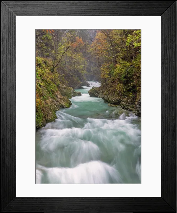 Framed Print : Vintgar Gorge and Radovna River in Autumn, near Bled, Slovenia Framed Print : Vintgar Gorge and Radovna River in Autumn, near Bled, Slovenia