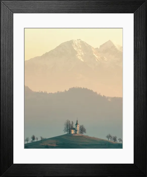 Framed Print : Church of St. Thomas and the Kamink Savinja Alps, Skofja Loka, Slovenia Framed Print : Church of St. Thomas and the Kamink Savinja Alps, Skofja Loka, Slovenia
