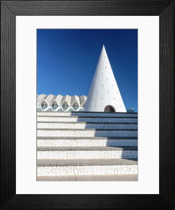 Framed Print : Steps and conical elevator shaft, Ciudad de los artes y ciencias (City of Arts and Sciences), Valencia, Spain Framed Print : Steps and conical elevator shaft, Ciudad de los artes y ciencias (City of Arts and Sciences), Valencia, Spain