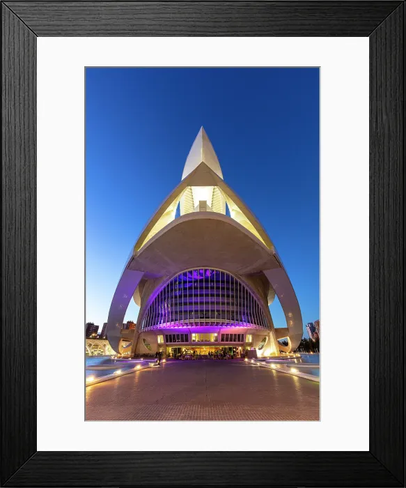 Framed Print : The Palau de les Arts Reina Sofia (Queen Sofia Palace of the Arts) at dusk, Ciudad de los artes y ciencias (City of Arts and Sciences), Valencia, Spain Framed Print : The Palau de les Arts Reina Sofia (Queen Sofia Palace of the Arts) at dusk, Ciudad de los artes y ciencias (City of Arts and Sciences), Valencia, Spain
