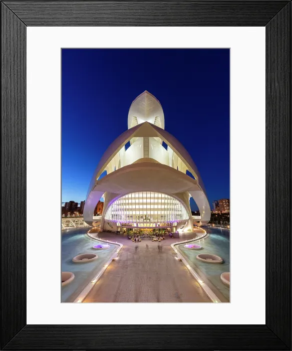 Framed Print : The Palau de les Arts Reina Sofia (Queen Sofia Palace of the Arts) at dusk, Ciudad de los artes y ciencias (City of Arts and Sciences), Valencia, Spain Framed Print : The Palau de les Arts Reina Sofia (Queen Sofia Palace of the Arts) at dusk, Ciudad de los artes y ciencias (City of Arts and Sciences), Valencia, Spain