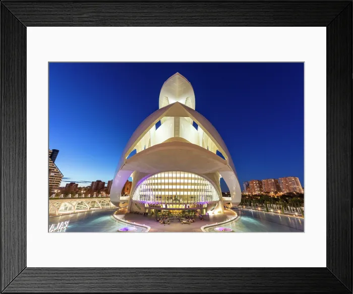 Framed Print : The Palau de les Arts Reina Sofia (Queen Sofia Palace of the Arts) at dusk, Ciudad de los artes y ciencias (City of Arts and Sciences), Valencia, Spain Framed Print : The Palau de les Arts Reina Sofia (Queen Sofia Palace of the Arts) at dusk, Ciudad de los artes y ciencias (City of Arts and Sciences), Valencia, Spain