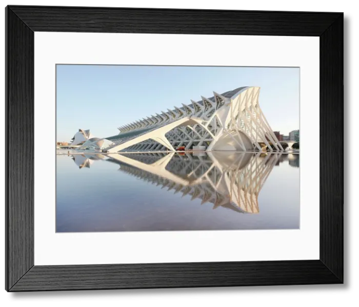 Framed Print : The Museu de les Ciencies (Science Museum) reflecting in a pool, Ciudad de los artes y ciencias (City of Arts and Sciences), Valencia, Spain Framed Print : The Museu de les Ciencies (Science Museum) reflecting in a pool, Ciudad de los artes y ciencias (City of Arts and Sciences), Valencia, Spain