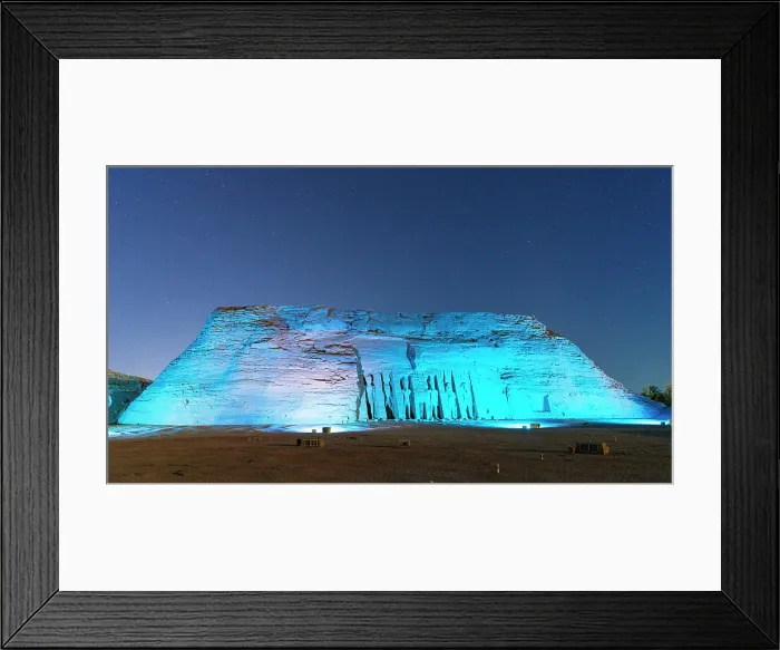 Framed Print : Illuminated Temple of Ramesses II during a Sound and Light Show, Abu Simbel, Egypt Framed Print : Illuminated Temple of Ramesses II during a Sound and Light Show, Abu Simbel, Egypt