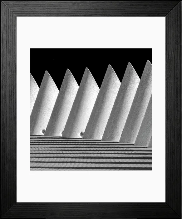 Framed Print : Conical air vents and shadows, Ciudad de los artes y ciencias (City of Arts and Sciences), Valencia, Spain