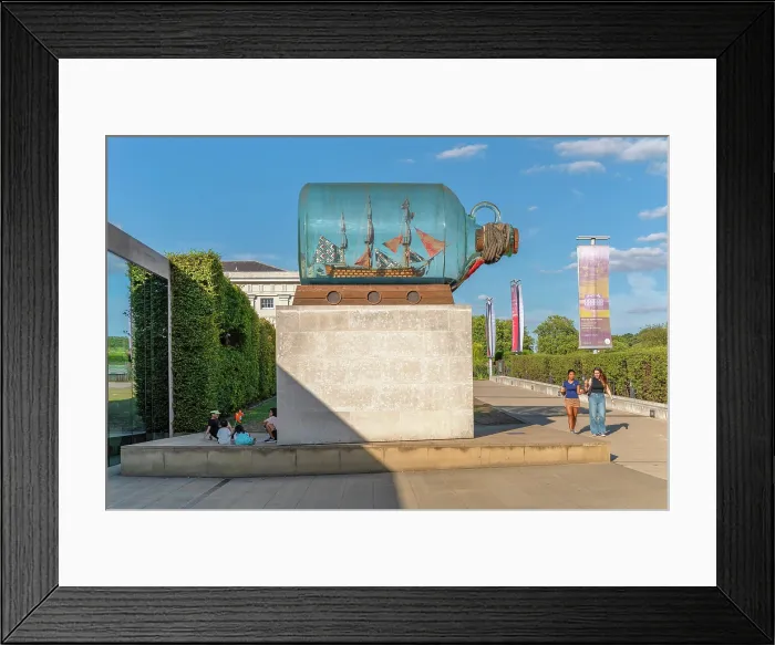 Framed Print : Nelson's Ship in a Bottle sculpture at National Maritime Museum, Greenwich, London, England Framed Print : Nelson's Ship in a Bottle sculpture at National Maritime Museum, Greenwich, London, England