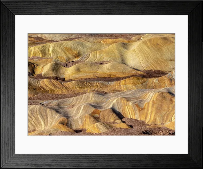 Framed Print : Rock formation with colourful strata, Spittal Beach, near Berweick-upon-Tweed, Northumberland, England Framed Print : Rock formation with colourful strata, Spittal Beach, near Berweick-upon-Tweed, Northumberland, England