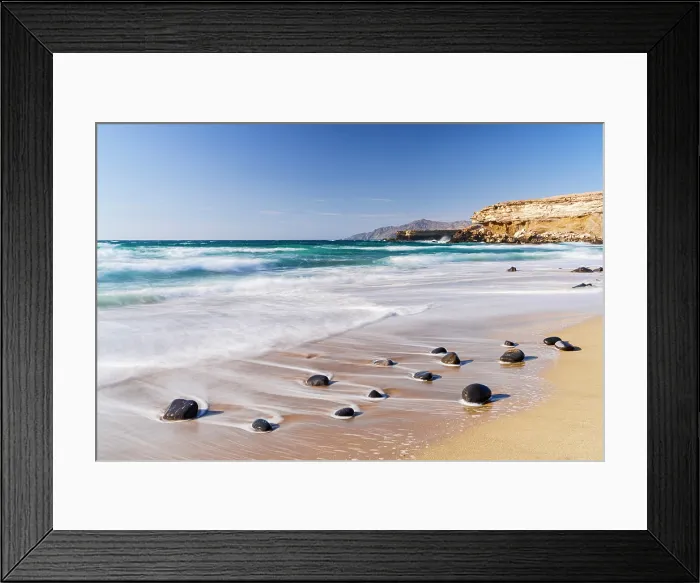 Framed Print : Empty shore washed by waves at sunset, La Pared beach, Fuerteventura, Canary Islands, Spain Framed Print : Empty shore washed by waves at sunset, La Pared beach, Fuerteventura, Canary Islands, Spain