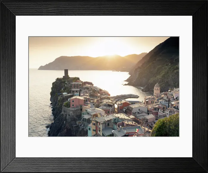 Framed Print : The colorful village of Vernazza at sunset, Cinque Terre, La Spezia district, Liguria, Italy Framed Print : The colorful village of Vernazza at sunset, Cinque Terre, La Spezia district, Liguria, Italy