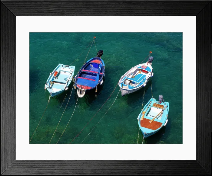 Framed Print : Colorful boats in the harbour, Riomaggiore, , Cinque Terre, La Spezia district, Liguria, Italy Framed Print : Colorful boats in the harbour, Riomaggiore, , Cinque Terre, La Spezia district, Liguria, Italy