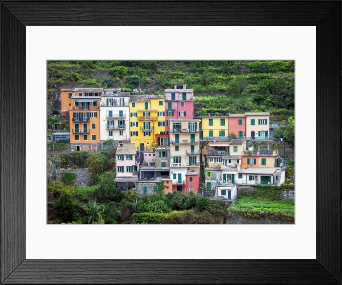 Framed Print : Houses in the village of Manarola, Cinque Terre, La Spezia district, Liguria, Italy