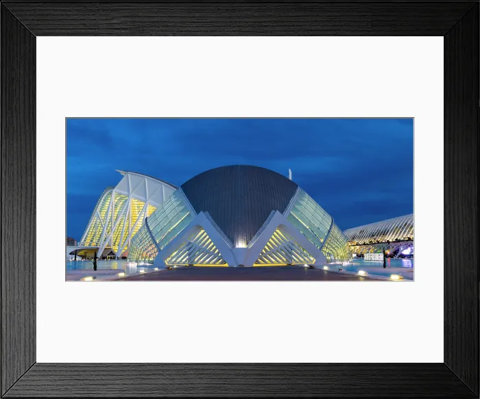 Framed Print : L'hemisferic (Hemispheric) at dusk, Ciudad de los artes y ciencias (City of Arts and Sciences) at dawn, Valencia, Spain Framed Print : L'hemisferic (Hemispheric) at dusk, Ciudad de los artes y ciencias (City of Arts and Sciences) at dawn, Valencia, Spain
