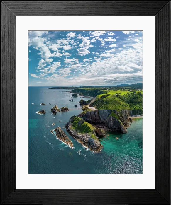 Framed Print : Aerial View Above Playa del Silencio, Asturias, Northern Spain Framed Print : Aerial View Above Playa del Silencio, Asturias, Northern Spain