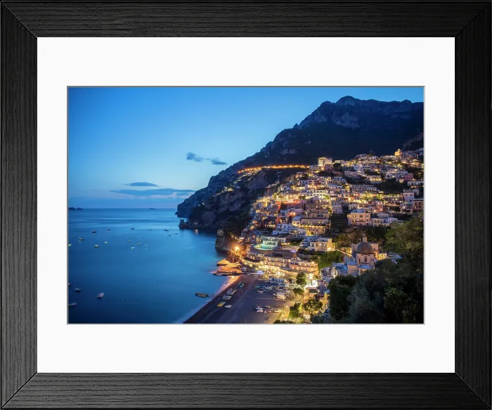 Framed Print : Positano at twilight, Amalfi Coast, Salerno Province, Campania, Italy Framed Print : Positano at twilight, Amalfi Coast, Salerno Province, Campania, Italy