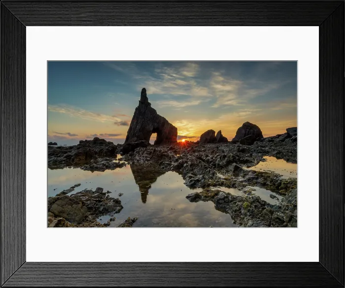 Framed Print : Rock Arch at Sunrise, Campiecho Beach, Asturias, Northern Spain Framed Print : Rock Arch at Sunrise, Campiecho Beach, Asturias, Northern Spain