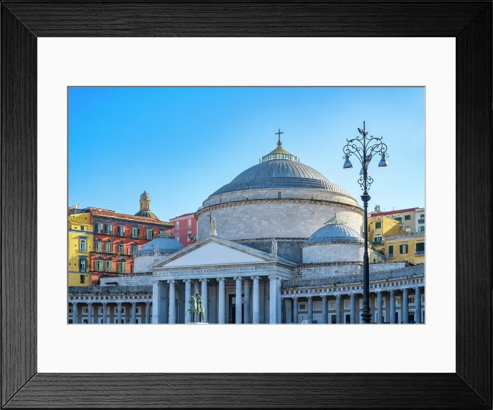 Framed Print : Europe, Italy, Campania. Naples. The Church Francesco da Paola in Piazza del Plebiscito