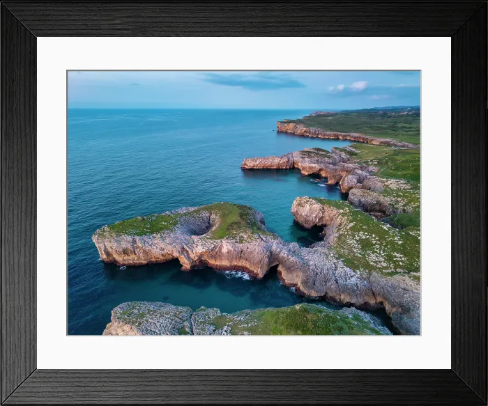Framed Print : Aerial View of Coastline, Asturias, Northern Spain Framed Print : Aerial View of Coastline, Asturias, Northern Spain