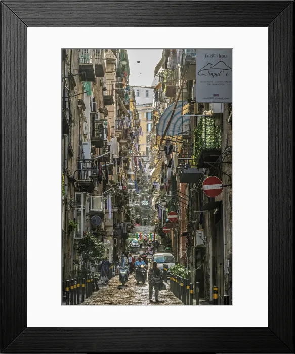 Framed Print : Europe, Italy, Campania. Naples. In the Quartieri Spagnoli, the spanish quarter, typical street scene Framed Print : Europe, Italy, Campania. Naples. In the Quartieri Spagnoli, the spanish quarter, typical street scene