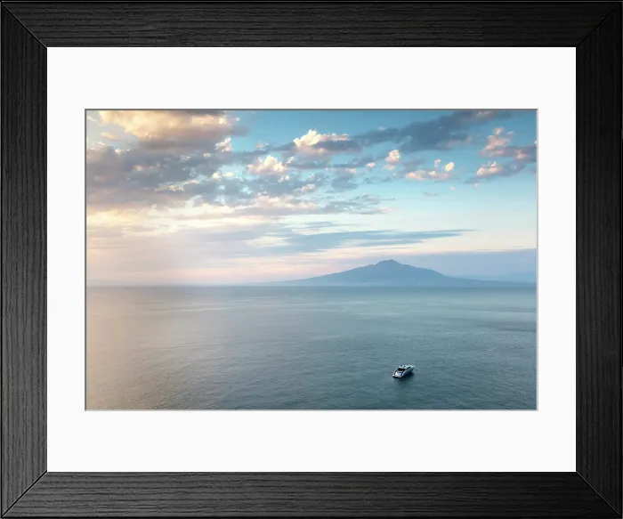 Framed Print : Gulf of Naples at sunset with Mt Vesuvius in the distance, Amalfi Coast, Campania, Italy Framed Print : Gulf of Naples at sunset with Mt Vesuvius in the distance, Amalfi Coast, Campania, Italy