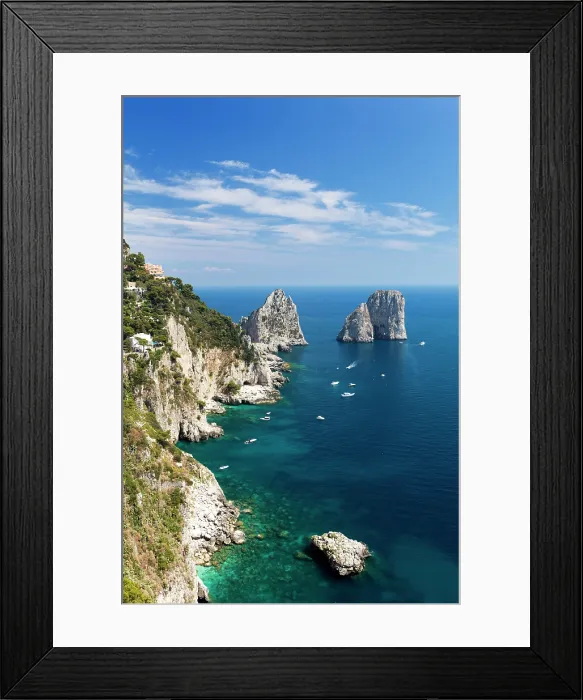 Framed Print : The Faraglioni rocks on the coast of Capri island, Sorrento Peninsula, Bay of Naples, Campania, Italy Framed Print : The Faraglioni rocks on the coast of Capri island, Sorrento Peninsula, Bay of Naples, Campania, Italy