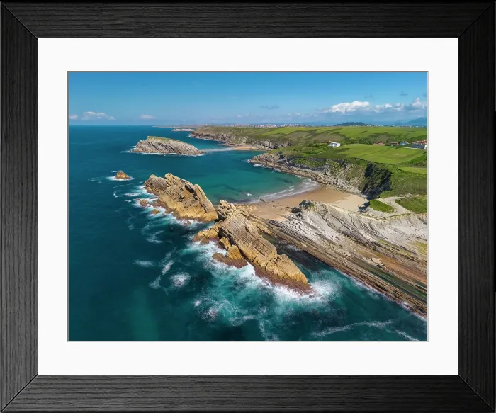 Framed Print : Aerial View of Coastline, near Santander, Cantabria, Spain Framed Print : Aerial View of Coastline, near Santander, Cantabria, Spain