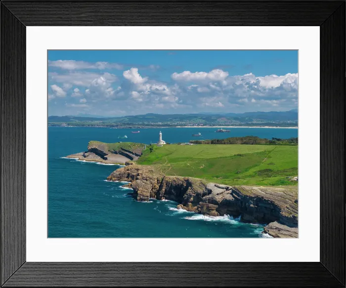 Framed Print : Coastline and Centro de Arte Faro Cabo Mayor Lighthouse, Santander, Cantabria, Spain Framed Print : Coastline and Centro de Arte Faro Cabo Mayor Lighthouse, Santander, Cantabria, Spain