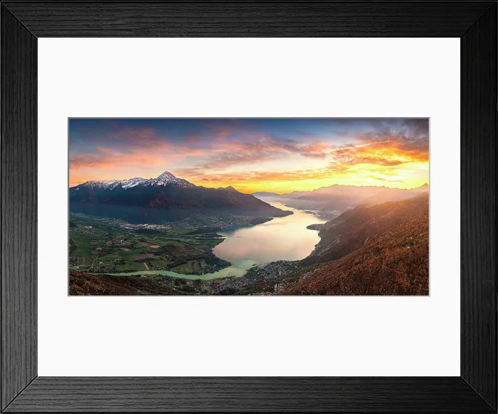 Framed Print : Aerial view of Monte Legnone and Monti Lariani at sunset, Lake Como, Lombardy, Italy Framed Print : Aerial view of Monte Legnone and Monti Lariani at sunset, Lake Como, Lombardy, Italy