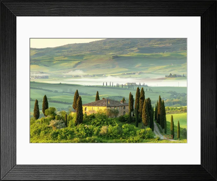 Framed Print : Podere Belvedere bathed in morning light, Val d'Orcia at dawn, San Quirico d'Orcia, Tuscany, Italy Framed Print : Podere Belvedere bathed in morning light, Val d'Orcia at dawn, San Quirico d'Orcia, Tuscany, Italy