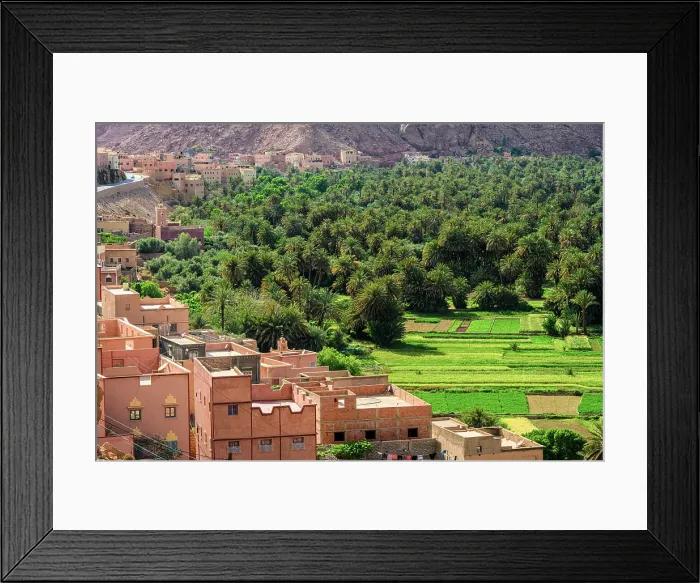 Framed Print : Oasis and buildings, Tinghir, Tinghir, Morocco Framed Print : Oasis and buildings, Tinghir, Tinghir, Morocco