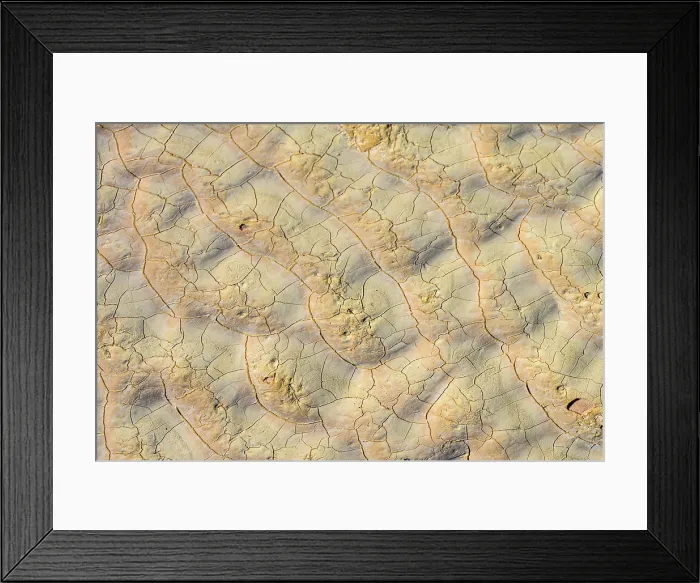 Framed Print : Sahara desert dunes. Hardpan patterns- Erg Chebbi, Merzouga, Errachidia, Morocco