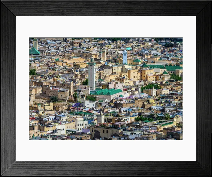 Framed Print : The old medina from a high viewpoint, Fes, Morocco Framed Print : The old medina from a high viewpoint, Fes, Morocco