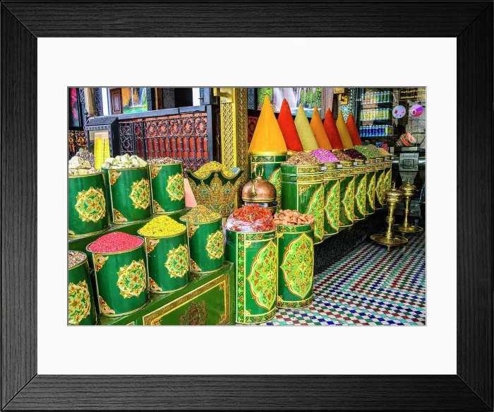 Framed Print : Spice wares, Marrakech, Morocco Framed Print : Spice wares, Marrakech, Morocco