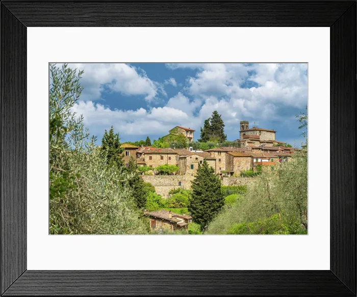 Framed Print : Europe, Italy, Tuscany. Florence, Chianti area. The little village of Montefioralle near to Greve in Chianti