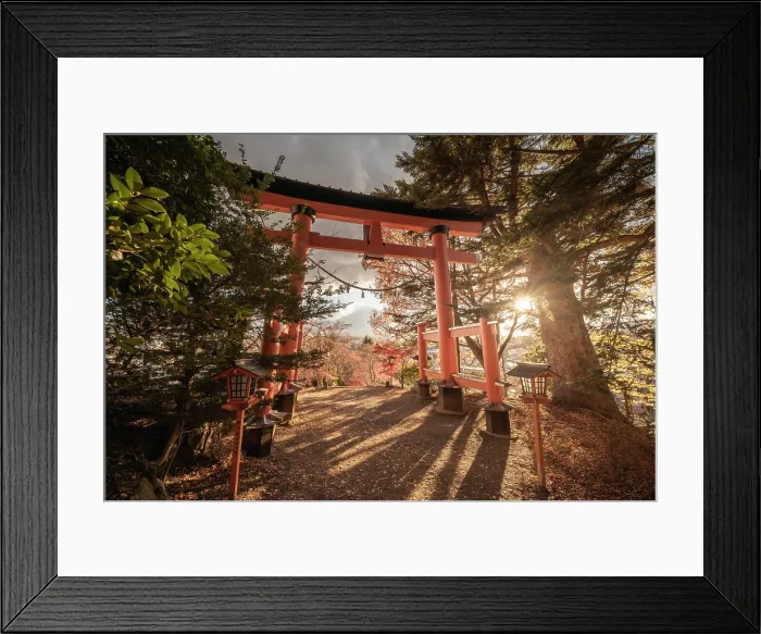 Framed Print : Japan, Yamanashi Prefecture, Fujiyoshida, Yamanashi, Otorii Gate of Niikurayama Sengen Park and Mt. Fuji Framed Print : Japan, Yamanashi Prefecture, Fujiyoshida, Yamanashi, Otorii Gate of Niikurayama Sengen Park and Mt. Fuji