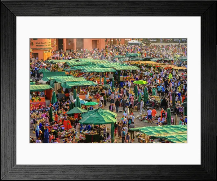 Framed Print : Jemaa el-Fnaa square and crowds during a festival, Marrakech, Morocco Framed Print : Jemaa el-Fnaa square and crowds during a festival, Marrakech, Morocco