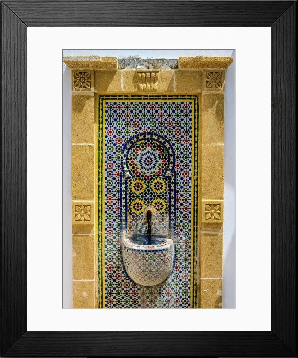 Framed Print : Mosaic tiled fountain, Rabat, Morocco Framed Print : Mosaic tiled fountain, Rabat, Morocco