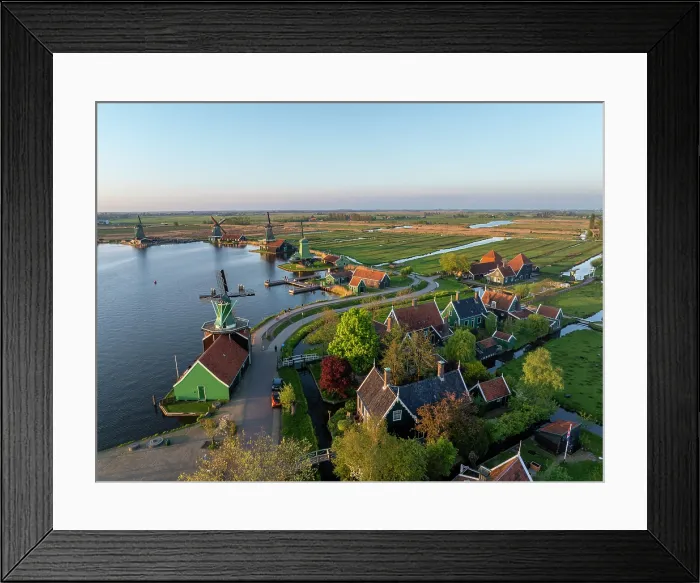 Framed Print : An aerial view of Zaanse Schans, North Holland, Netherlands Framed Print : An aerial view of Zaanse Schans, North Holland, Netherlands
