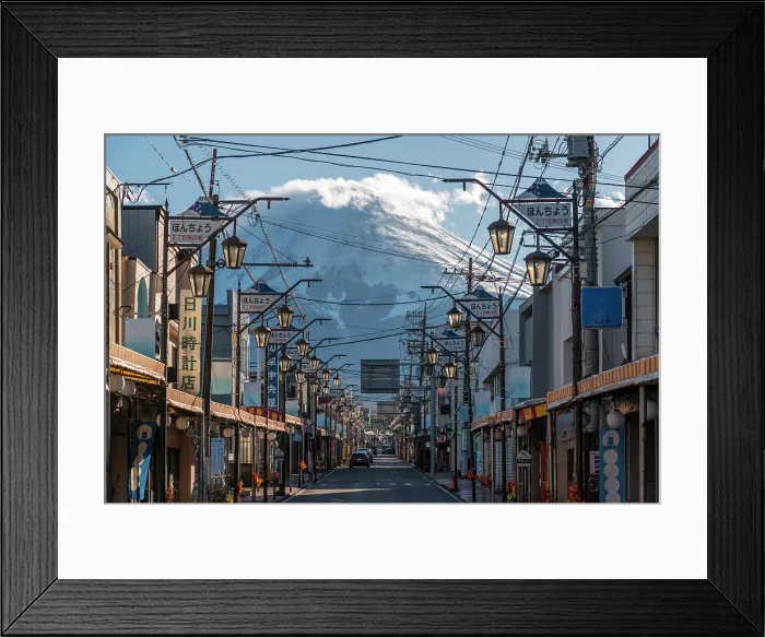 Framed Print : Honcho Street and Mount Fuji, Fujiyoshida, Yamanashi Prefecture, Japan Framed Print : Honcho Street and Mount Fuji, Fujiyoshida, Yamanashi Prefecture, Japan