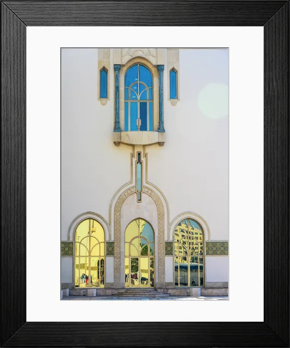 Framed Print : Hassan II mosque exterior and courtyard, Casablanca, Casablanca-Settat, Morocco